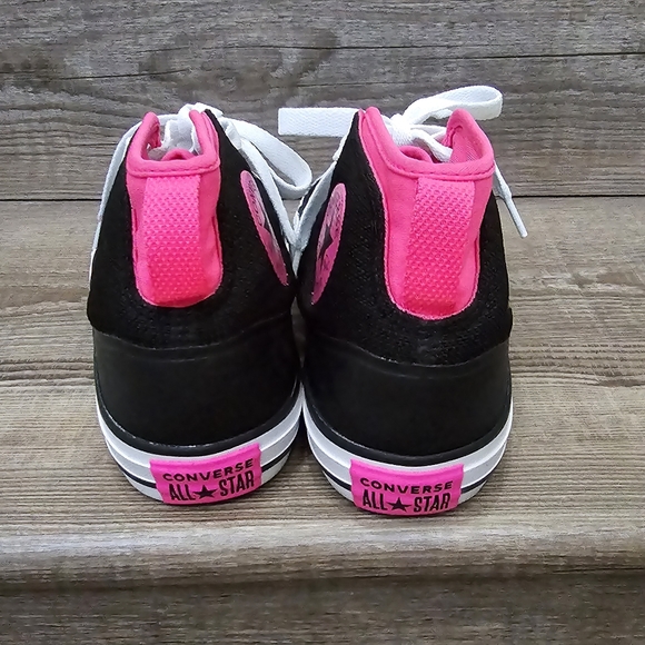 Converse high tops black with pink accents girls size 4 NWNT - Picture 4 of 6